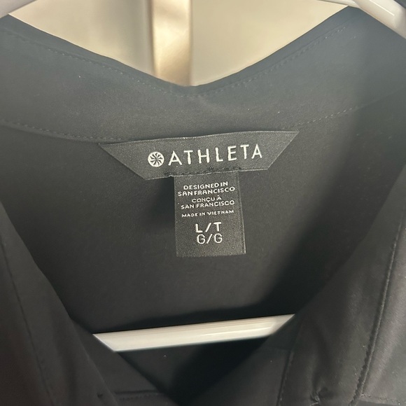 Athleta Urbanite II UPF Button Down Tank Top Blouse Black Size Large Tall - Picture 4 of 6